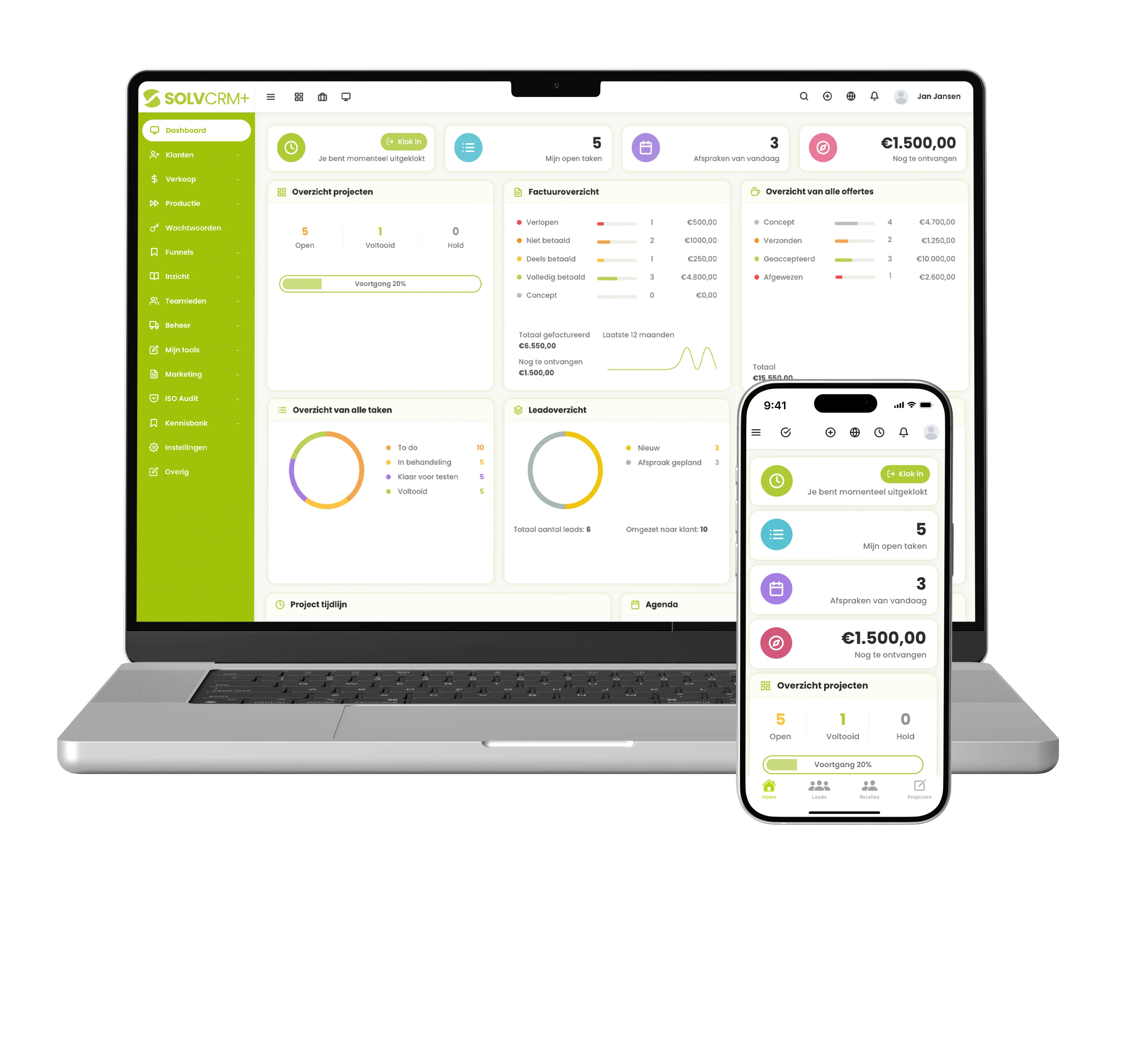 SolvCRM+ voor materiaalbehoefte, voorraad en orderbeschikbaarheid