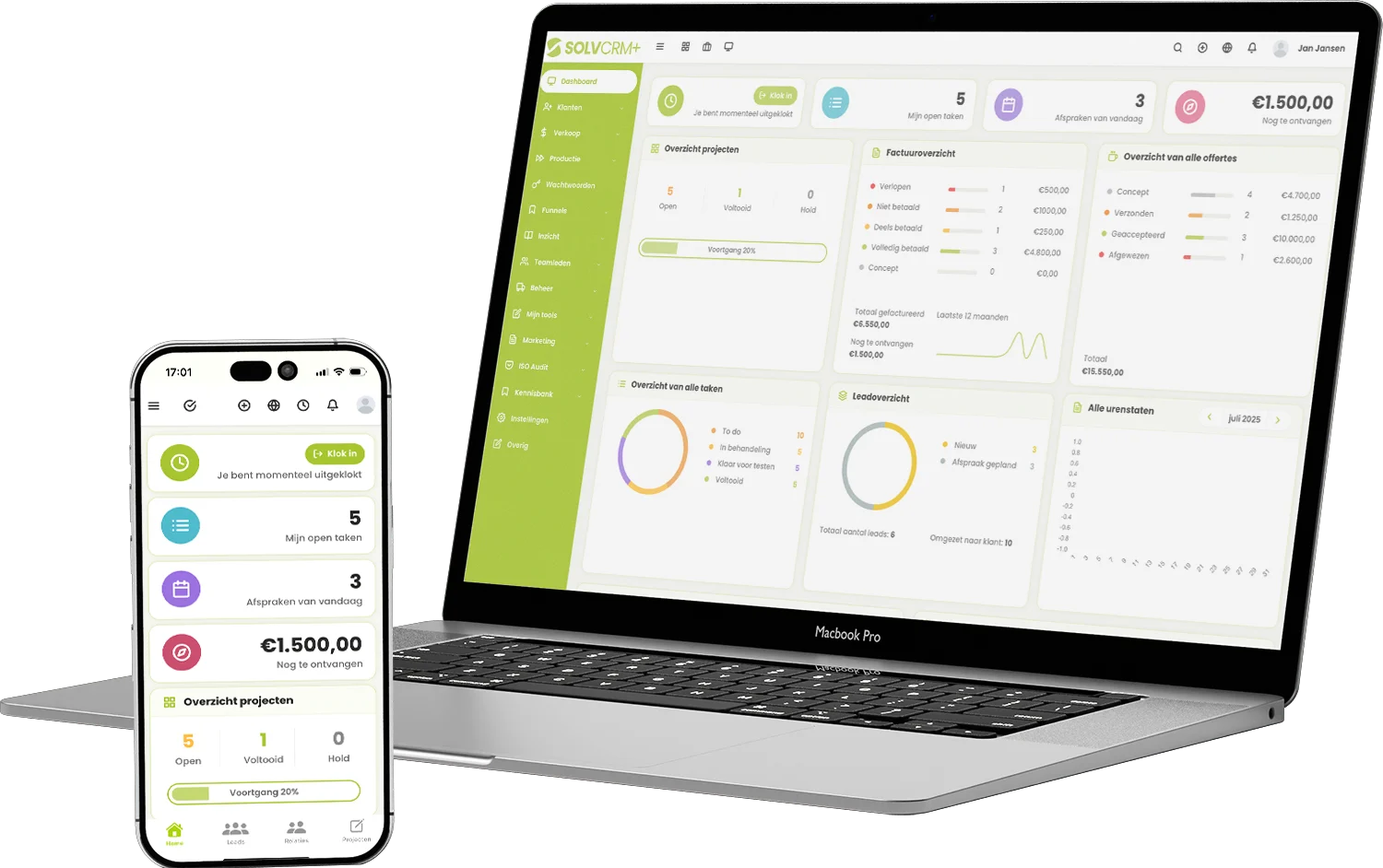 SolvCRM+ voor bedrijfssoftware voor maakbedrijven van offerte tot oplevering