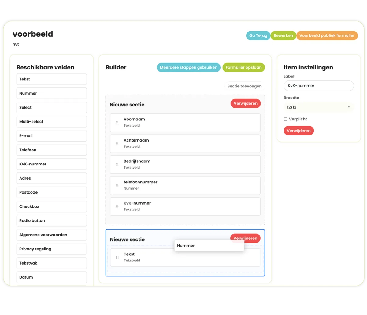SolvCRM+ klantvraag, formulieren en calculatie